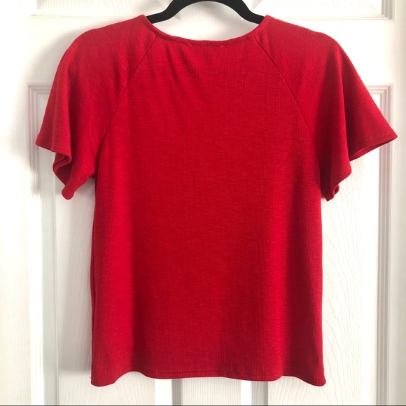 [ Sold ] NWOT Red Elodie Button Front Top, Large - Picture 4 of 5